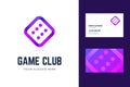 Logo and business card template with dice sign.