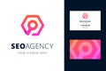 Logo and business card template for seo agency.