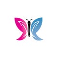 logo of a butterfly and a rainbow vectors Royalty Free Stock Photo