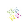 logo of a butterfly and a rainbow vectors Royalty Free Stock Photo