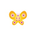 logo of a butterfly and a rainbow vectors Royalty Free Stock Photo