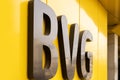 logo BVG, Berliner Transport services main public transport carrier in Berlin, serving metro, city buses, trams and ferries, black