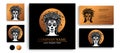 Logo in Calavera style. Dia de los muertos, Day of the dead is a Mexican holiday. Girl with flowers in her hair and Woman with Royalty Free Stock Photo