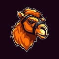A logo of a camel head, designed in esports illustration style