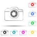 logo camera multi color style icon. Simple glyph, flat vector of photo icons for ui and ux, website or mobile application Royalty Free Stock Photo