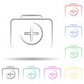 logo camera plus multi color style icon. Simple glyph, flat vector of photo icons for ui and ux, website or mobile application Royalty Free Stock Photo