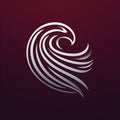 Elegant Eagle Vector Logo on Crimson Background Royalty Free Stock Photo