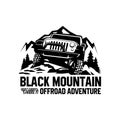 Black mountain offroad adventure logo vector Royalty Free Stock Photo