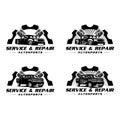 Service and repair autosport logo vector