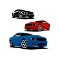 Full colour sporty car illustration