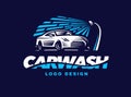 Logo car wash on dark background. Royalty Free Stock Photo