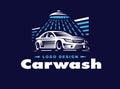 Logo car wash on dark background. Royalty Free Stock Photo