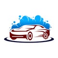 Logo car wash on white background Royalty Free Stock Photo