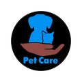 Logo care of animals, symbol of protection of vagrant animals.