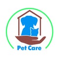 Logo care of animals, symbol of protection of vagrant animals.