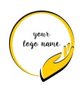 Logo care, help, guardianship, sun,love