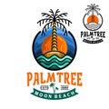 Logo Palm Tree Beach circle