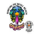 Logo Surfing Skull Beach
