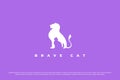 logo cat silhouette lion brave