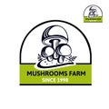 Logo with Champignon Mushroom Royalty Free Stock Photo