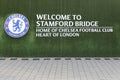 Logo of Chelsea football club on a wall at stamford bridge stadium Royalty Free Stock Photo