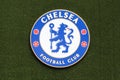 Logo of Chelsea football club on a wall at stamford bridge stadium Royalty Free Stock Photo