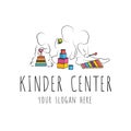 Logo for child care centerand kindergarten. child development and educational games . kids intellectual growth and