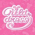 Logo child dress on pink background