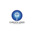 logo church.christian symbol,the bible and the cross of jesus christ- Royalty Free Stock Photo