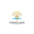 logo church.christian symbol,the bible and the cross of jesus christ-