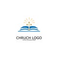 logo church.christian symbol,the bible and the cross of jesus christ-