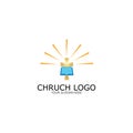 logo church.christian symbol,the bible and the cross of jesus christ- Royalty Free Stock Photo