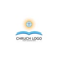 logo church.christian symbol,the bible and the cross of jesus christ- Royalty Free Stock Photo