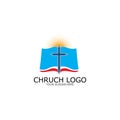 logo church.christian symbol,the bible and the cross of jesus christ-