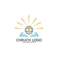 logo church.christian symbol,the bible and the cross of jesus christ- Royalty Free Stock Photo