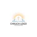 logo church.christian symbol,the bible and the cross of jesus christ-