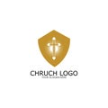 logo church.christian symbol,the bible and the cross of jesus christ-