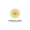 logo church.christian symbol,the bible and the cross of jesus christ-vector Royalty Free Stock Photo