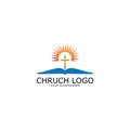 logo church.christian symbol,the bible and the cross of jesus christ-vector Royalty Free Stock Photo
