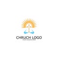 logo church.christian symbol,the bible and the cross of jesus christ-vector