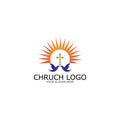 logo church.christian symbol,the bible and the cross of jesus christ-vector