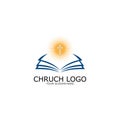 logo church.christian symbol,the bible and the cross of jesus christ-vector Royalty Free Stock Photo