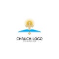 logo church.christian symbol,the bible and the cross of jesus christ-vector Royalty Free Stock Photo