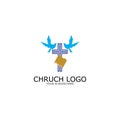 logo church.christian symbol,the bible and the cross of jesus christ-vector