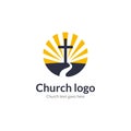 Logo church road cross Jesus mountain catholic dove religion. Worship pray church logo