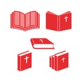 Logo of the church. Set of bible icons Royalty Free Stock Photo