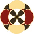 Logo circles, baroque colors. Nice illustration.