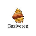 logo city of the Gaziveren, Map of Gaziveren Turkey region, graphic element Illustration template design