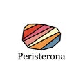 logo city of the Peristerona, Map of Peristerona Turkey region element graphic illustration design template