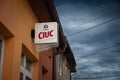 Logo of Ciuc beer on their retailer bar in Timisoara. Ciuc is a romanian brand of lager beer produced in Ciuc.